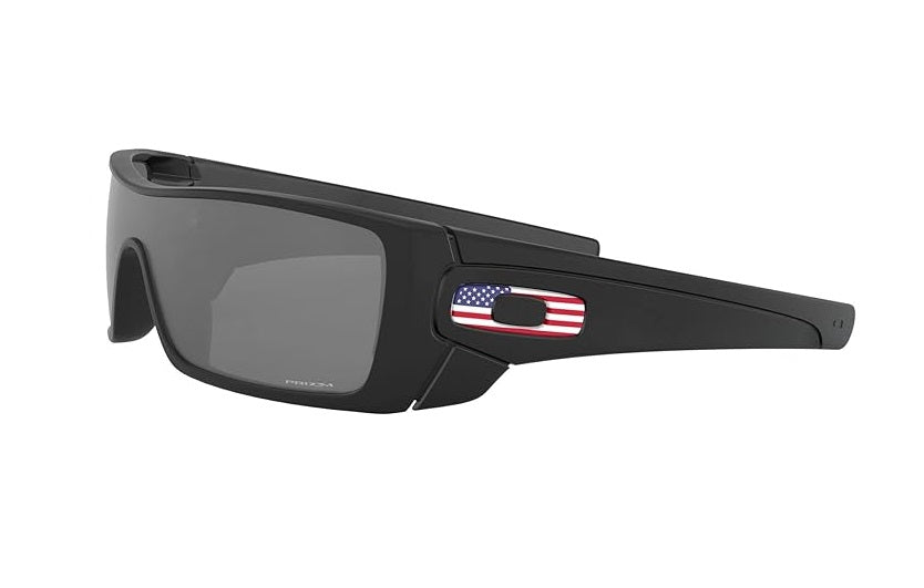 OAKLEY BATWOLF SUNGLASSES / MATTE BLACK / USA FLAG / RED WHITE BLUE / PRIZM BLACK IRIDIUM LENS / SKU 009101-59