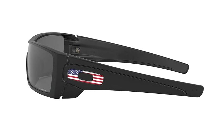 OAKLEY BATWOLF SUNGLASSES / MATTE BLACK / USA FLAG / RED WHITE BLUE / PRIZM BLACK IRIDIUM LENS / SKU 009101-59