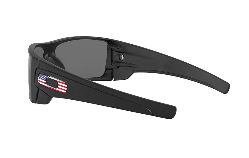 OAKLEY BATWOLF SUNGLASSES / MATTE BLACK / USA FLAG / RED WHITE BLUE / PRIZM BLACK IRIDIUM LENS / SKU 009101-59