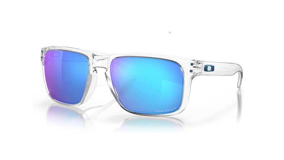 OAKLEY HOLBROOK XL SUNGLASSES / POLISHED CLEAR / PRIZM SAPPHIRE IRIDIUM POLARIZED / SKU 009417-07