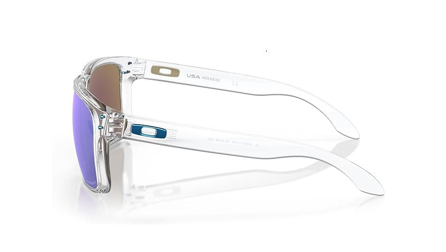 OAKLEY HOLBROOK XL SUNGLASSES / POLISHED CLEAR / PRIZM SAPPHIRE IRIDIUM POLARIZED / SKU 009417-07